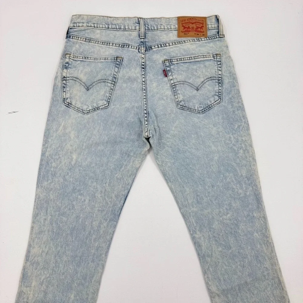 Levi's 511 Slim Fit Jeans Men's 34x30 Light Blue Denim NWT Reclaimed Sustainable
